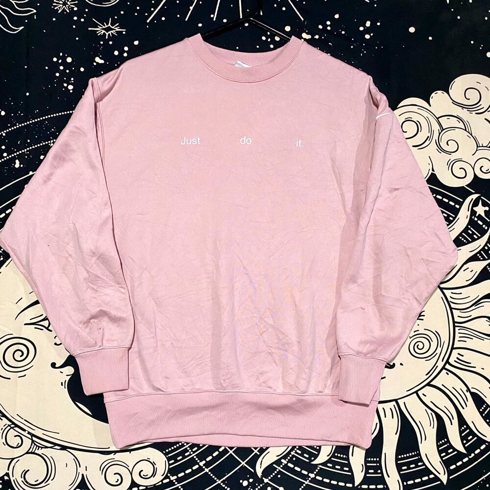 Nike Therma-FIT Sweatshirt Women XS Pink Just Do It Graphic Gym Training Workout